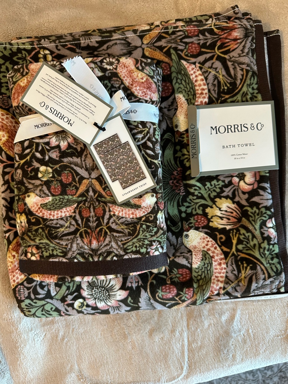 Morris & Co. William Morris Set of Towels Strawberry Thief